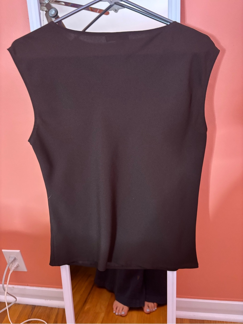 Women’s rich brown Sleeveless Shell Top - Classic Minimalist - Picture 4 of 4